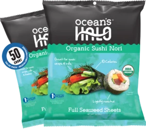 Organic sushi nori image. 50 count and regular.
