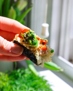 Roasted seaweed snack crispy tacos