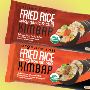 Fried Rice Spicy garlic and chili kimbap roll and fried rice saucy korean bbq kimbap roll.