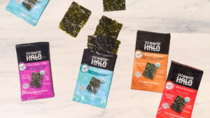 Seaweed Snack package laid flat on table.