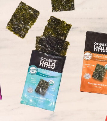 Seaweed Snack package laid flat on table.