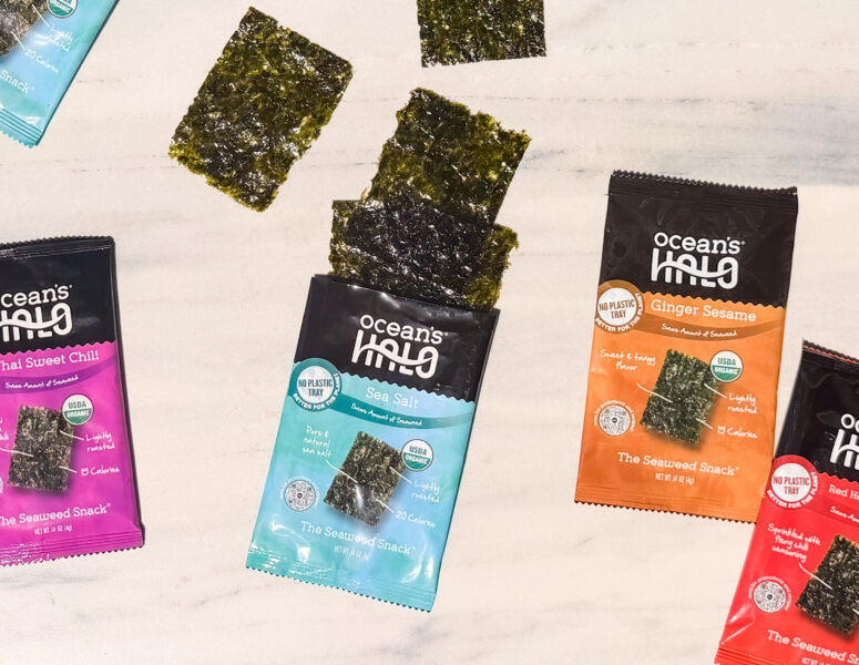 Seaweed Snack package laid flat on table.